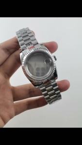 Tandorio | 36mm 39mm Waterproof Silver Fluted Curved Watch Case for Seiko NH34 NH35 NH36 NH38NH70 NH72 ETA 2824 PT5000