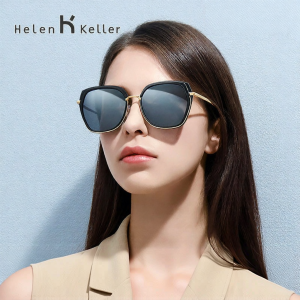 HELEN KELLER | Round Large Frame UV Protection Polarized Sunglasses