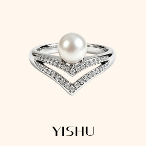 YISHU | Nhẫn Đơn Giản Sang Trọng S925 Bạc có Ngọc Trai Nước Ngọt