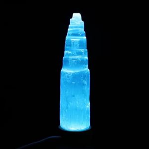 Selenite Tower Natural 6 cm asli Maroko (Tebal 3 cm)
