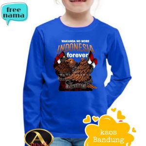 KAOS ANAK ATASAN LENGAN PANJANG WAKANDA NO MORE INDONESIA FOREVER USIA 2-10 THN