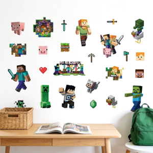 Sticker Decal Dán Tường Mảnh Ghép Hoạt Hình Có Keo Sẵn - Trang Trí Cửa - Decor Phòng Ngủ - Quán Cafe