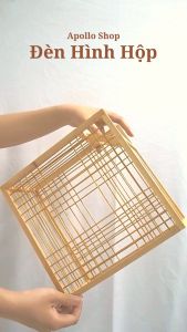 (Xưởng Sản Xuất) Đèn Thả Trần Trang Trí Bằng Tre Gỗ Dùng Decor Quán Caffe Trà Sữa Kiểu Dáng Hình Hộp Hiện Đai Apollo-90 Shop