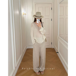Relaxed Retro Loose No Waist Straight Trousers