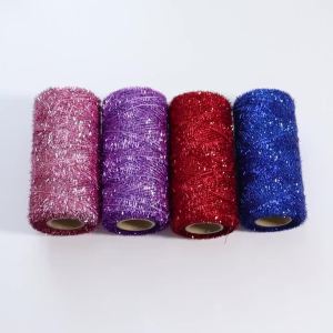 200yards/lot Polyester Tinsel Yarn Metallic Glitter Thread Cords for Gift Wrapping DIY Handcrafts Chrismas Ornament Decoration