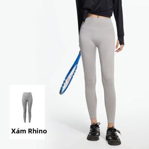 Quần Legging Cạp Cao Định Hình Bụng Cho Nữ Chất Liệu Co Giãn 4 Chiều Kiểu Dáng Thể Thao Dài Đến Mắt Cá Chân Không Lộ Xuyên Thấu Thích Hợp Tập Luyện Chạy Bộ