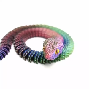 3D Printed Snake Movable Joint Simulation Snake Figurine Creative Home Office Desktop Ornament Gift
