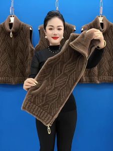 ฤดูใบไม้ผลิ ฤดูใบไม้ร่วง สั้น ถัก Ted เสื้อกั๊ก ซิป ปกเสื้อ Pure Color หลากหลาย Willow Leaf Golden ขนมิงค์ ถัก ครึ่งไหล่ ผู้หญิง เสื้อกั๊ก