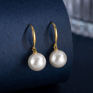 SOMILIA New fashion 925 Sterling Silver custom 8/10/12mm Pearl Drop Earrings for Woman Wedding Party Couple Jewelry