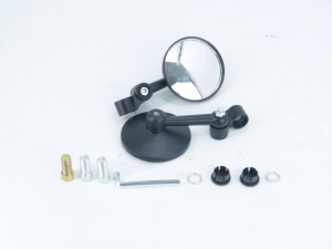 Universal Motorcycle Mini Round Bar End Rearview Mirror HD Wide Angle Explosion Proof Glass Side Mirror for Scooter Dirt Bike Electric Bike Modification