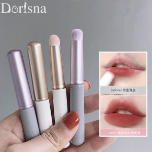 Dorisna แปรงทาปากหัวกลมขนาดเล็ก พร้อม ฝาปิด แบบ พกพา แปรงทาลิปสติกฮา โลเจนแปรงคอนซีลเลอร์ Kuas Rias