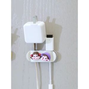 Bộ 4 nút treo dây sạc Móc Dán Tường Treo Phích Cắm Ổ Cắm Cáp Sạc Kẹp Dây Điện Đa Năng Siêu Chắc - Nhựa ABS Cao Cấp