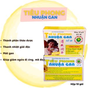 Tiêu phong nhuận gan số 40 Ngọc Liên - Thanh nhiệt giải độc - Hổ trợ ngứa dị ứng mề đay - Hộp 10 gói