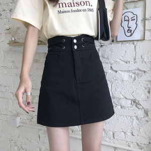 High Waist Denim Mini Skirt Womens Spring Summer plus Size Flattering A-Line Short Skirt Anti-Light Weight Loss Effect