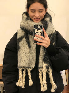 สองด้าน หนาขึ้น ผ้าพันคอแคชเมียร์ ผู้หญิง ฤดูใบไม้ร่วง ฤดูหนาว อุ่น Pashmina ขนาดใหญ่ หลากหลาย คอ อุ่น Er ผ้าพันคอรูปสี่เหลี่ยมผืนผ้าพู่