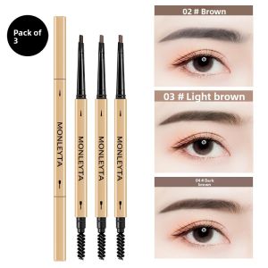 MONLEYTA | Waterproof Sweat-resistant Long-lasting Fine Tip Eyebrow Pencil 3pcs