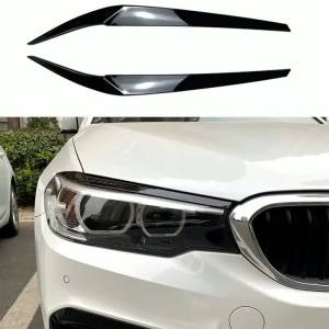 Car Front Headlight Eyebrows Eyelids For BMW 5 Series G30 525i 530i 2017-2021 Eyelash Head Light Lamp Stickers Trims Body Kits