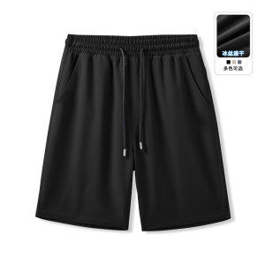 Cool Street Style Ice Silk Quick Dry Loose Breathable Large Size Mens Sports Five-Quarter Shorts Commute Running Outdoor Wear