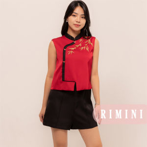 RIMINI - Jumpsuit Cheongsam Wanita Satin Premium Berlengan Szie XS-XL - Wan Ting Romper CC32150