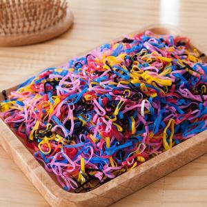 ยางรัดผมแบบใช้แล้วทิ้งสีดำ เครื่องประดับผมสไตล์เกาหลีสำหรับเด็ก รัดผมสีสันสดใส รัดผมแบบใช้แล้วทิ้ง