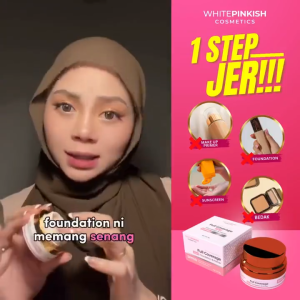 FAST SHIP | 100% ORIGINAL WHITE PINKISH FOUNDATION + PRIMER CERAHKAN KULIT