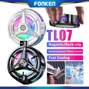 FONKEN Mobile Phone Cooler 3 Gears Adjustable Fan Magnetic Suction Back Clip Semiconductor Cooling Radiator
