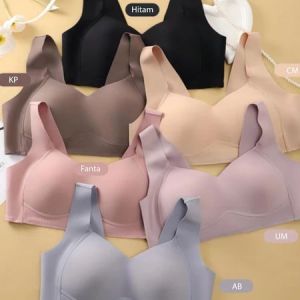 BRA Seamless Tally 2135 | BH Tally Tanpa Kawat Busa Tipis Kait 3 | Bra Premium Tally Baby Skin | BH Ternyaman | Pakaian Dalam Wanita | LATANSA