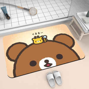 Thảm Phòng Tắm Hình Gấu Dễ Thương Thấm Hút Nhanh Khô Chống Trượt Thảm Chân Bằng Đất Sét Ngô Dùng Trong Nhà Hình Vuông Có Thể Tùy Chỉnh