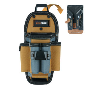 7-Pocket Technician Pouch-Small Pocket Tool Belt Pouch with Belt ClipClip on Larger Pockets & Loop Clip on