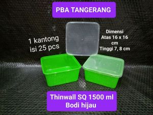 Thinwall square 1500 ml box take away per pack isi 25 pcs