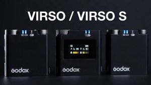 Godox Virso S M1 Single and M2 Double Omnidirectional Wireless Dual-Channel Lavalier Microphone System with Hot Shoe Mount 3.5mm TRS AUX and USB-C Ports and up to 200m Max Range and 17H Max Battery for Sony Cameras