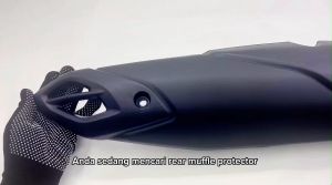 REAR MUFFLER PROTECTOR NMAX V2 NVX155 V2 SET EXHAUST COVER NMAX NVX V2 MUFFLER PROTECTOR EKZOS COVER BLACK YAMAHA VIETNAM