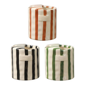 Hand-Painted Retro Striped Ceramic Coffee Mug Breakfast Cup Latte Mug for Milk Coffee Juice Latte Hot Cold Drinks