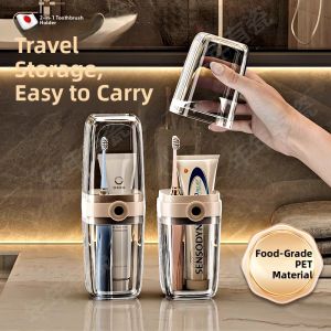 MONLEYTA | Portable Japanese Three-In-One Toothbrush Cup Set For Travel Student Dormitory Morning Routines Luxury Men Women Design