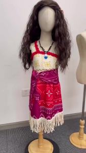 Disney | Disney Moana Đầm Công Chúa Cho Bé Gái Một Vai Dài Đến Mắt Cá Chân In Hình Dễ Thương Trang Phục Hóa Trang Lý Tưởng Quà Tặng Giáng Sinh Cho Trẻ Em 4-6 Tuổi