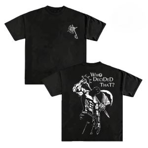 Vintage Seven Deadly Sins Escanor Graphic Tee "Who Decided That?" Anime T-Shirt  Divine Axe Rhitta Heavyweight Cotton Streetwear