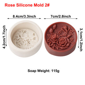 Round Rose Soap Silicone Mold Valentines Day Flower Soap Mold DIY Peony Tulip Rose Plaster Candle Mold Valentines Day Gift