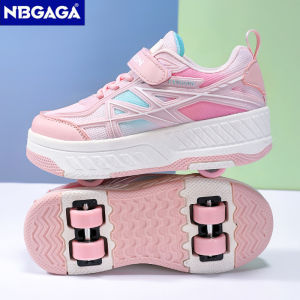 NBGAGA | Roller Skate Shoes With Detachable Four-wheel Children Students Boys&Girls Sport Running Sneakers Birthday Gifts