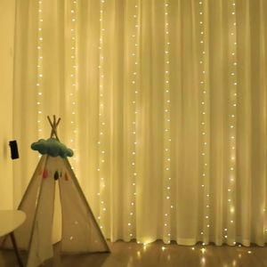 USB Plug Curtain LED String Lights 8 Modes Remote Control Holiday Wedding Fairy Garland Lights For Bedroom Living Room Decor
