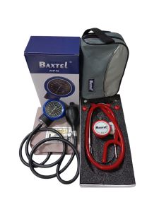 Baxtel APG BLUE Ring Aneroid Sphygmomanometer BP/RED DELUXE Stethoscope