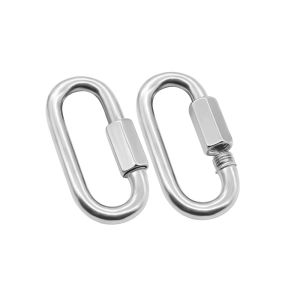 304 Stainless Steel Chain Quick Links Heavy Duty Chain Connector Carabiners Buckles for Camping Camping Shade Sail Hammock Swing