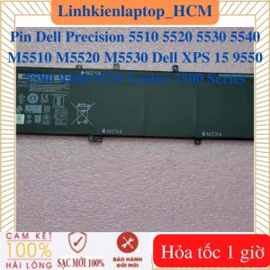 Pin laptop Dell Precision 5510 5520 5530 5540 M5510 M5520 M5530  Dell XPS 15 9550 7590 9560 9570 Vostro 7500 Series - pin Dell 6GTPY 97W