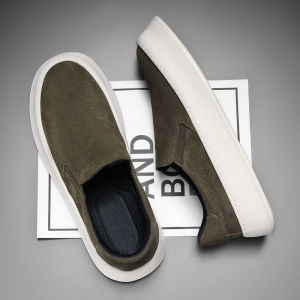 Casual Canvas Mens Shoes Summer Slip-On Sports Thick Bottom Low Help Board Shoes for Teenagers Breathable round Toe Rubber Outsole