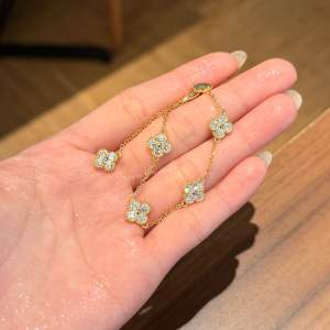 SSTYLE💎Eudora real moissanite diamond flower lucky bracelet s925 sterling silver ladies jewellery gelang passed diamond pen GRA certificate and card