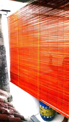 tirai bambu sawit politur ukuran 2x2m