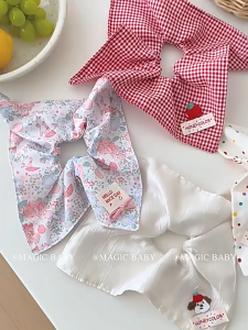 Coquette Scrunchie Jumbo Motif Korea Anak Dewasa Ikat Rambut Model Persegi Gambar Vintage Hair Tie Big Pattern Elastic Aksesoris Rambut Fashion Style Premium