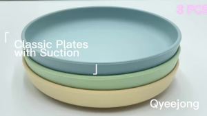 Classic Toddler Plates with Suction 3 Pcs BPA Free Silicone Plates for Baby Toddler Kids Baby Suction Plate Stick & Stay for Self Feeding Dinner Dishes Dishwasher Safe
