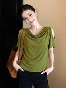 AIYITI | Cutout Off-shoulder Loose Fit T-shirt