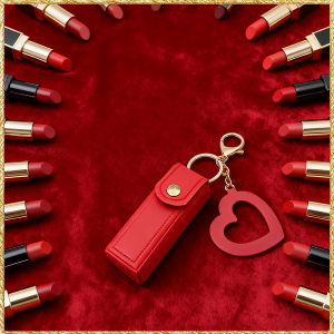 Túi Đựng Son Môi Bằng Da Thật Di Động Có Móc Khóa Gương - Túi Đựng Đồ Trang Điểm Hộp Đựng Mỹ Phẩm Đựng Son Dưỡng Môi Và Các Dụng Cụ Trang Điểm Khác