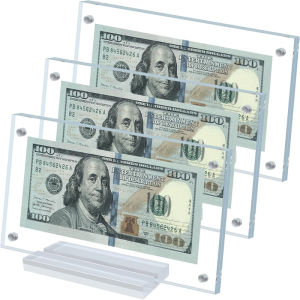 1/2 ชิ้นเหรียญที่ระลึกบิลดอลลาร์กรอบรูปพร้อมฐานแข็งแรงทนทานอะคริลิคใสจอแสดงผลโฮมเดสก์ดิสเพลย์คอลเลกชัน